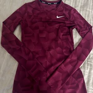 Nike Long-Sleeve Performance Top in Deep Burgundy